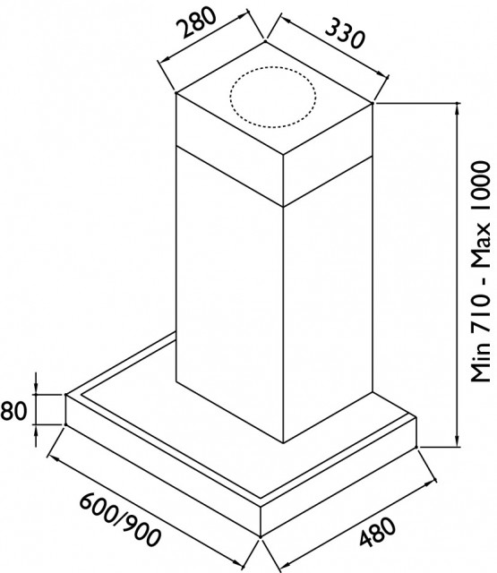 Røros hera – børstet stål – 900mm