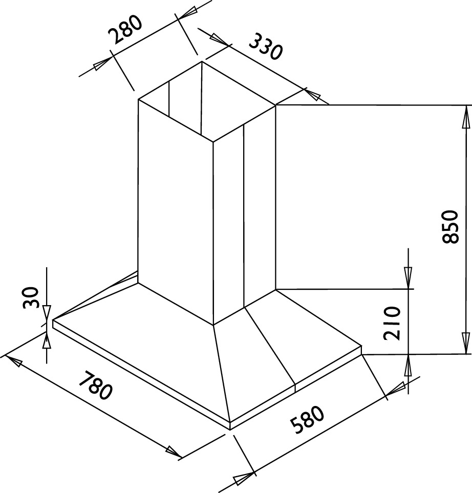 Røros pyramide - børstet stål - 780MM